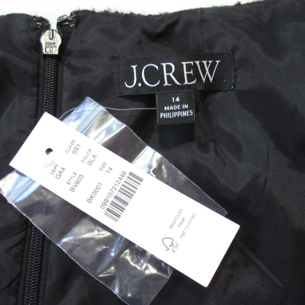 NWT J.Crew Sophia Sleeveless Mini in Black Tweed Jewel Buttons Dress 14 - Picture 7 of 8